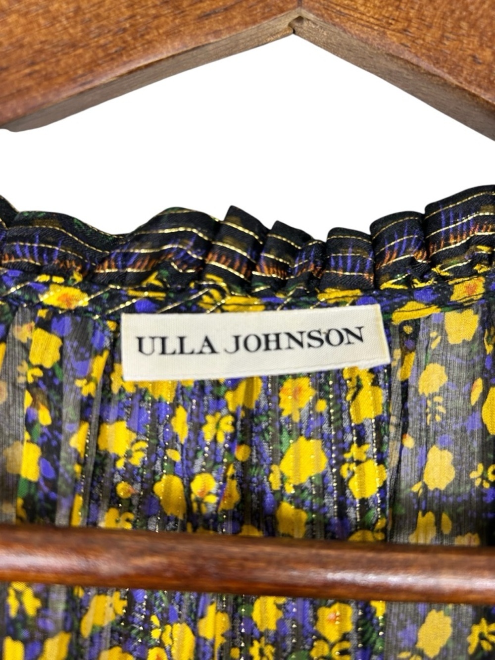Ulla Johnson Black Yellow Floral Ruffle Boho Mini Dress XS 2 - Picture 8 of 10